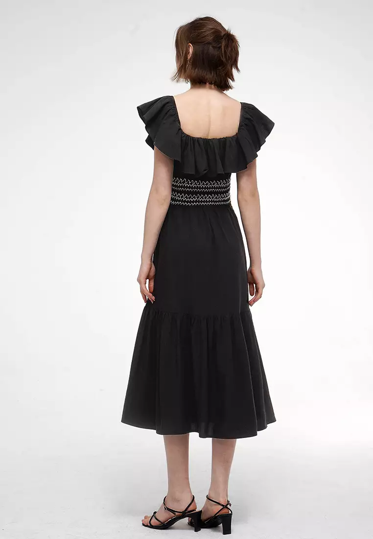 Ruffle Detail Smocked Dress