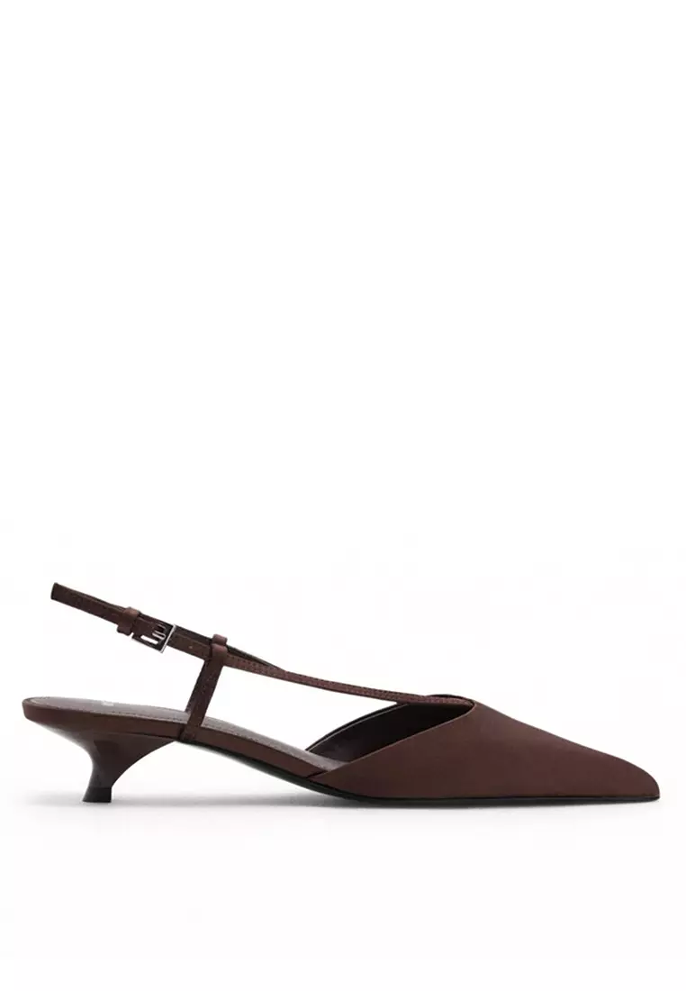 Discount on Mango  shoes - SKU: Satin Kitten-Heels With Straps