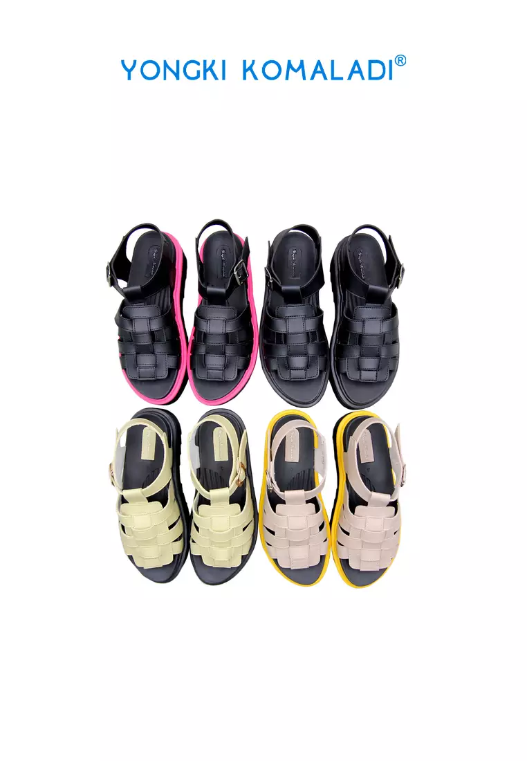 [ ORIGINAL ] YONGKI KOMALADI SANDAL SLINGBACK OL-AR47706-23 HITAM-FUSHIA
