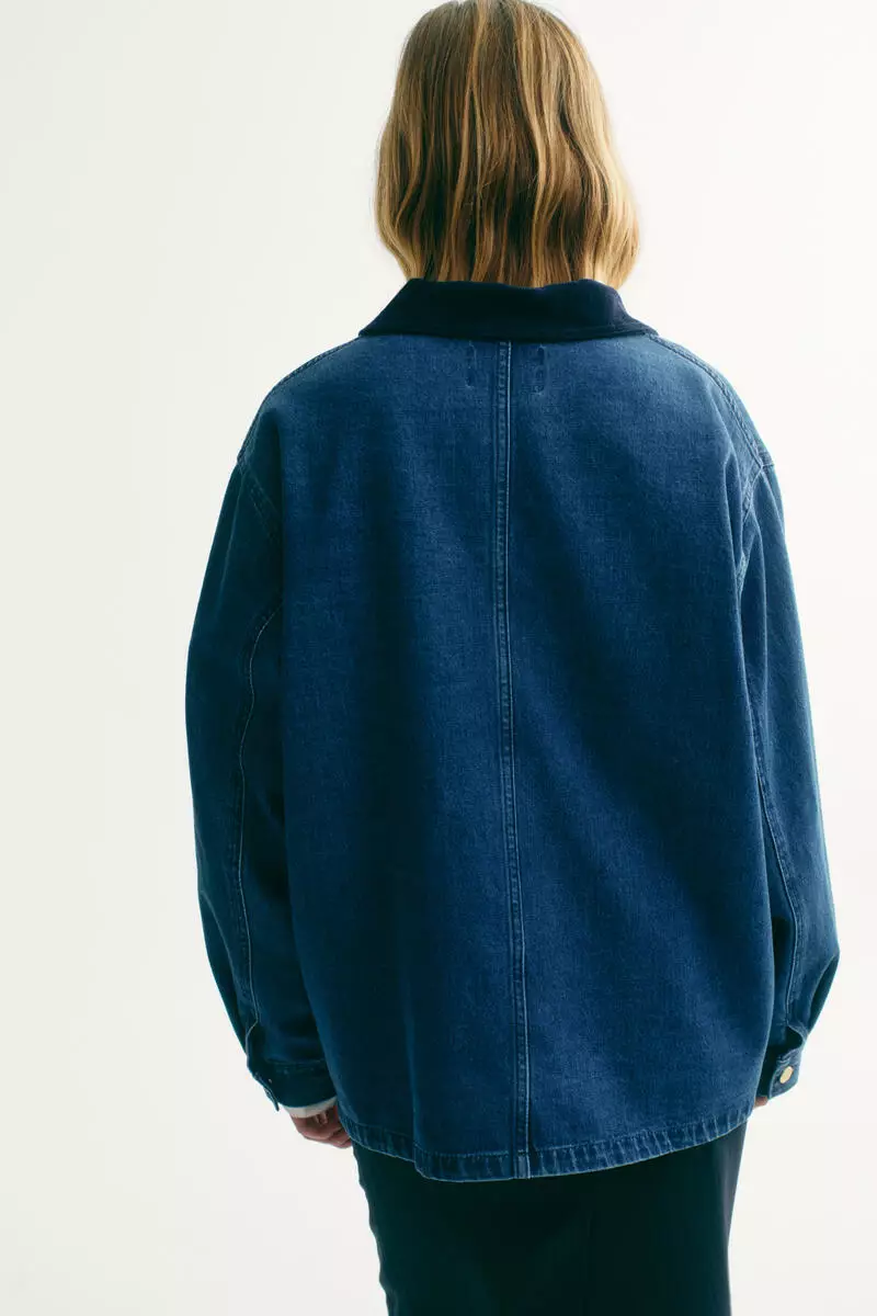 Corduroy-collar denim jacket