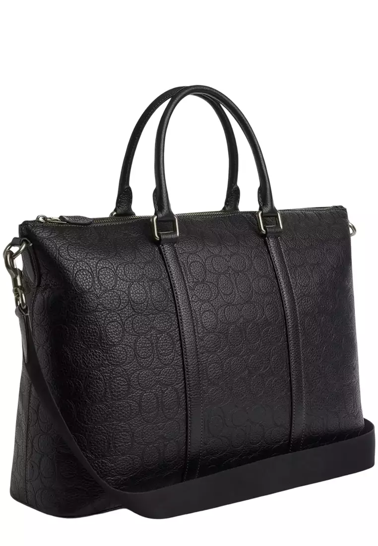 Caleb Work Bag In Signature Leather - Black CCF70