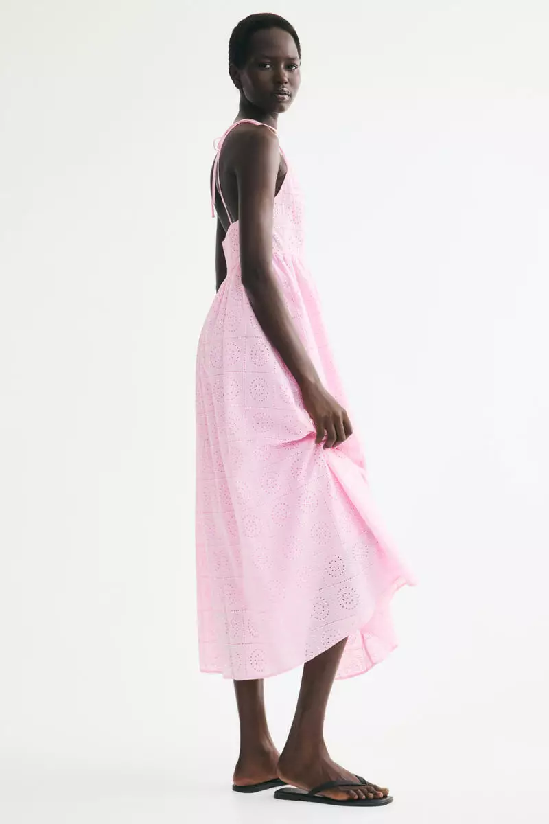 Tie-strap broderie anglaise dress