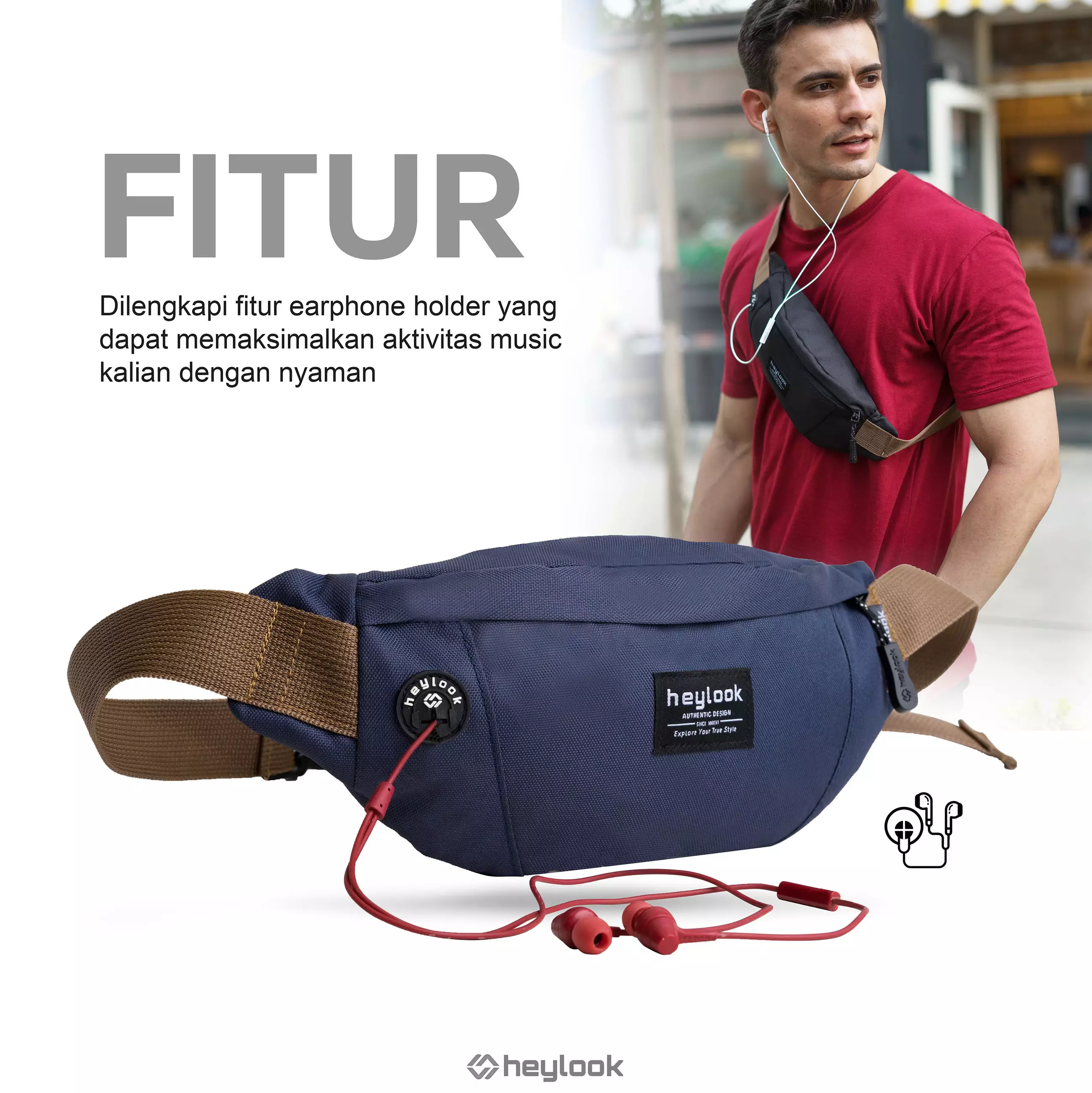 Jual Heylook Heylook Official Tas Selempang Pria Terbaru Waist Bag Trex Pria Anti Air Anti