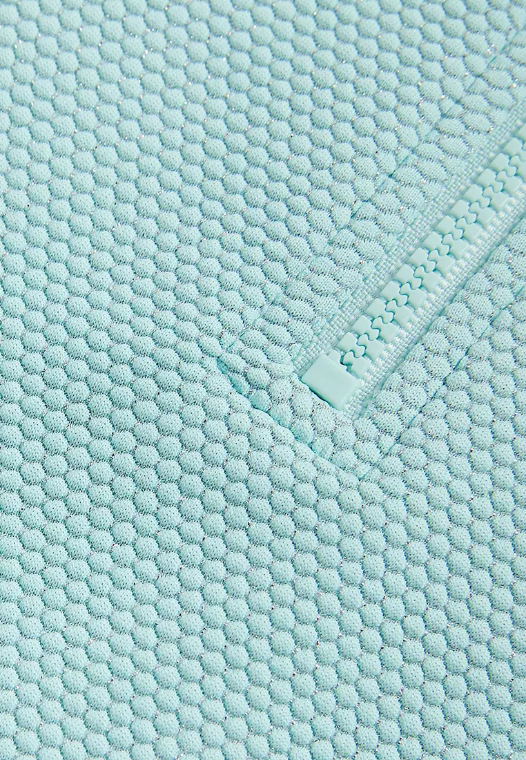 Textured Long Sleeve Swimsuit