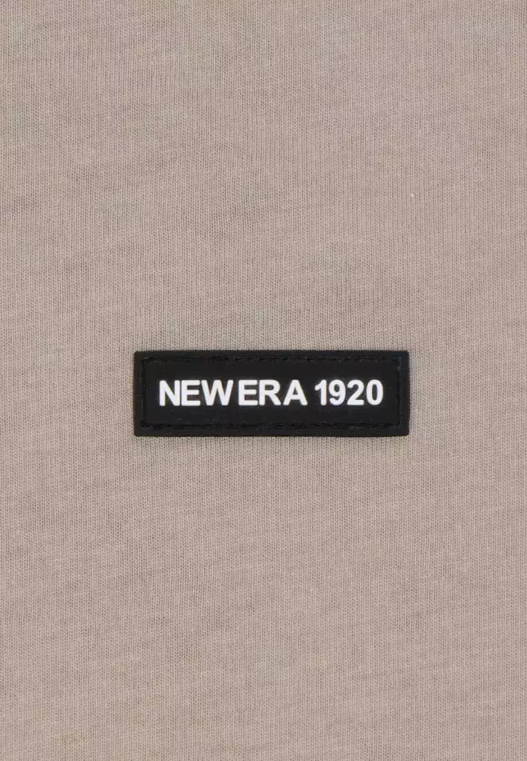 NE Wordmark 1920 Zoom Up Logo Beige Oversized Short Sleeve T-Shirt