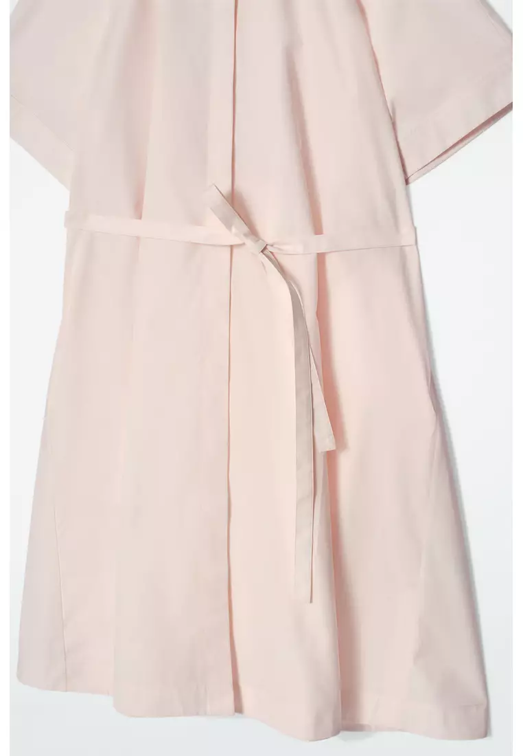 RAGLAN-SLEEVE COTTON MIDI DRESS