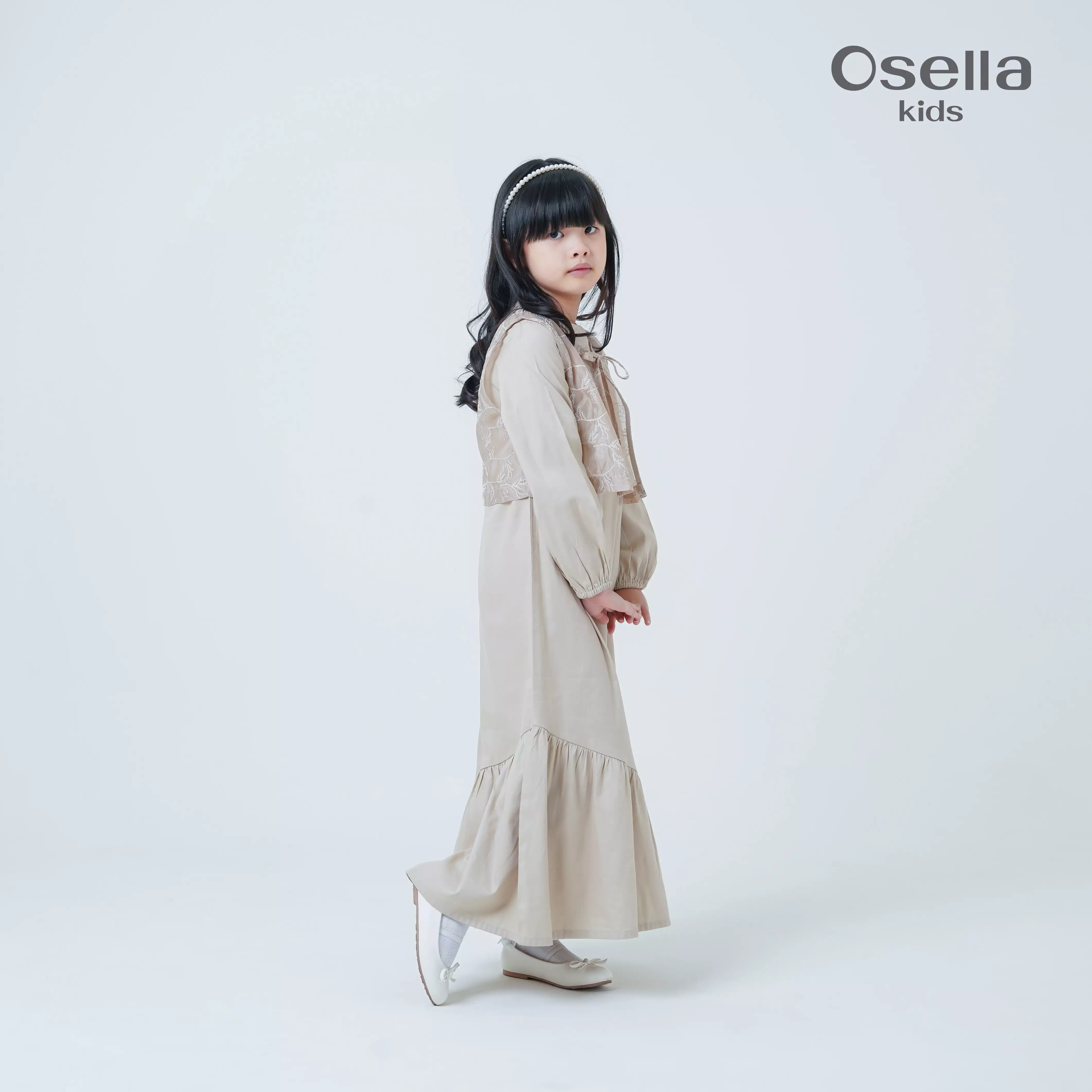 Osella Kids Alya Embroidered Layered Dress 1357660789 | Gaun Raya Vest Anak Perempuan