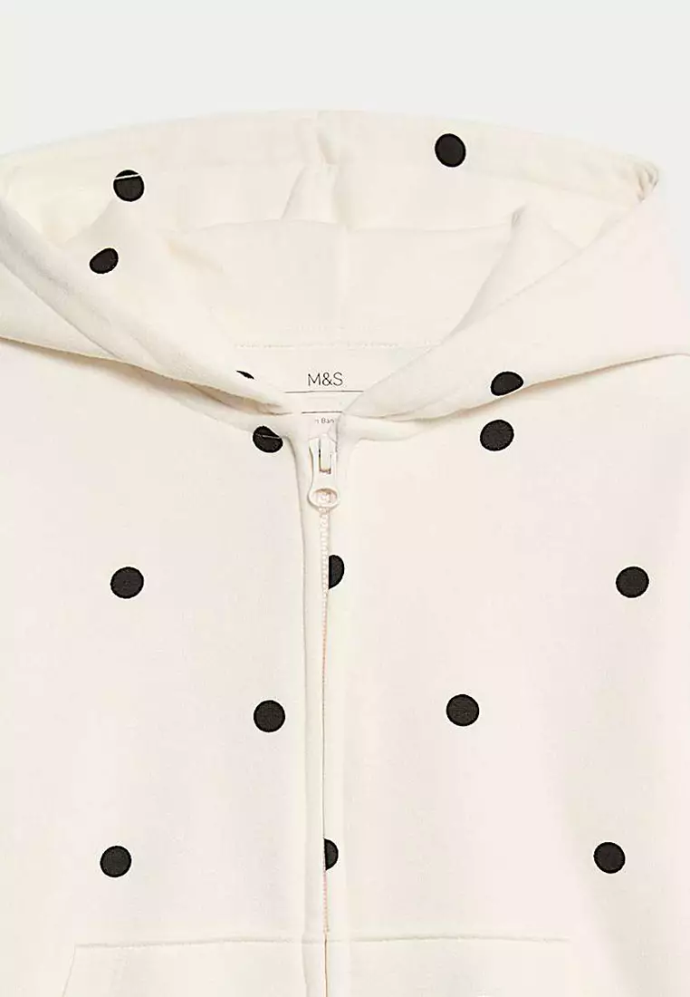Cotton Rich Polka Dot Hoodie