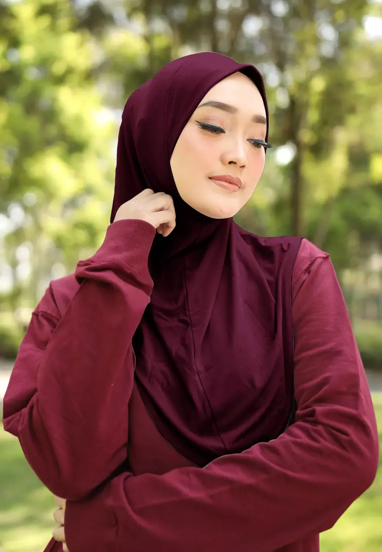 Cotton Bee - Safar Sport Bergo | Hijab Instan Olahraga - Garnet