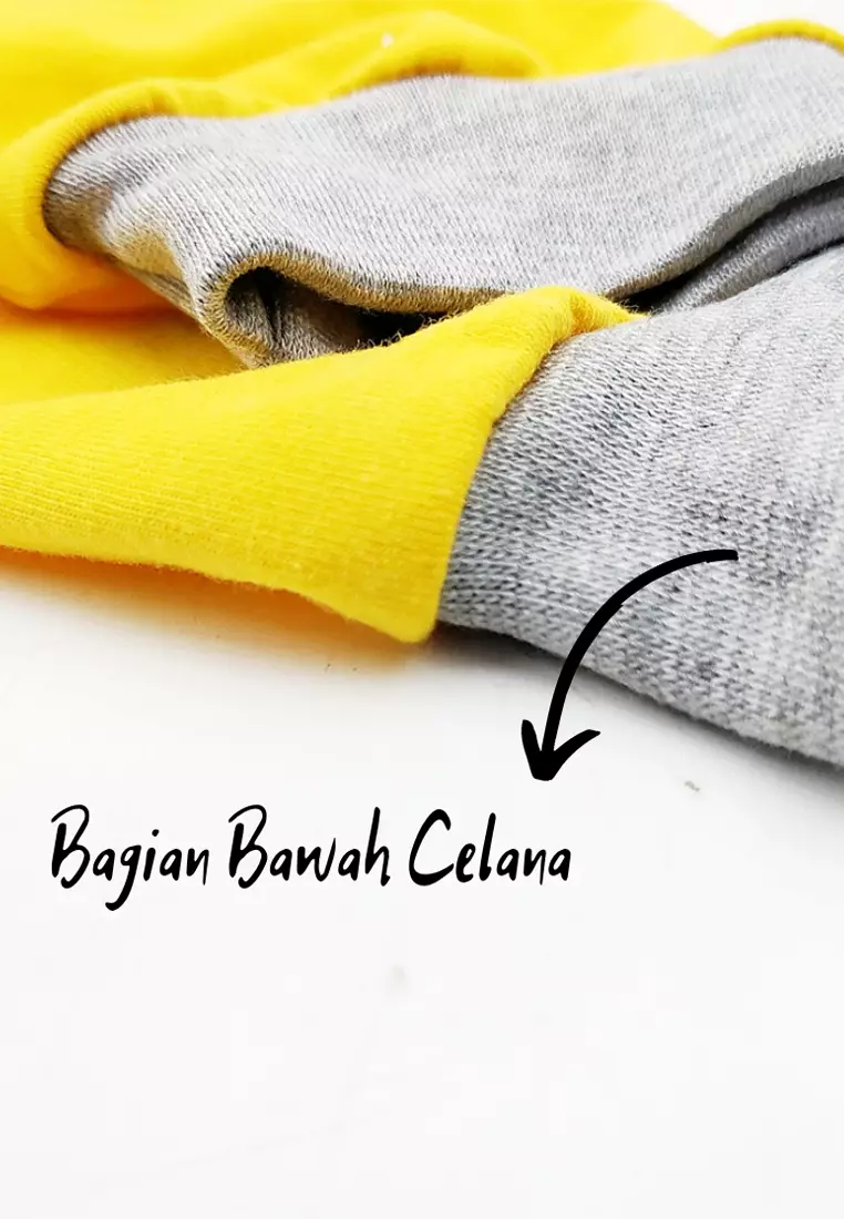 Wakakids Pakaian Bayi Anak Laki Laki Baju Motif Logo Dino Celana Jogger Usia 1 - 4 Tahun 3737 Turkis