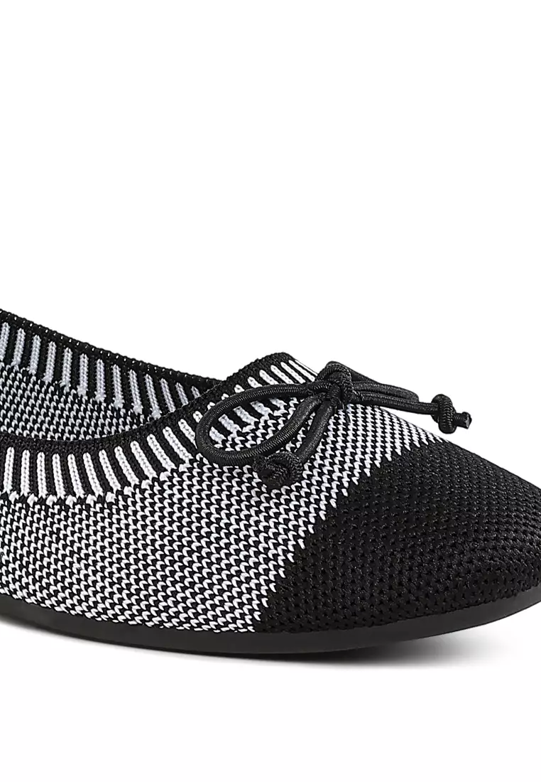 Balerina Dua Warna dalam Warna Abu-abu/Hitam