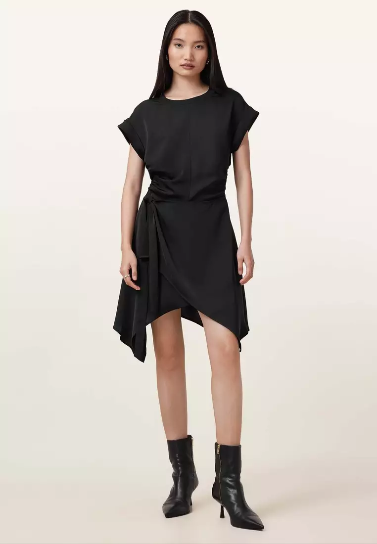 linen blend wrap mini dress Penelope Mini Dress