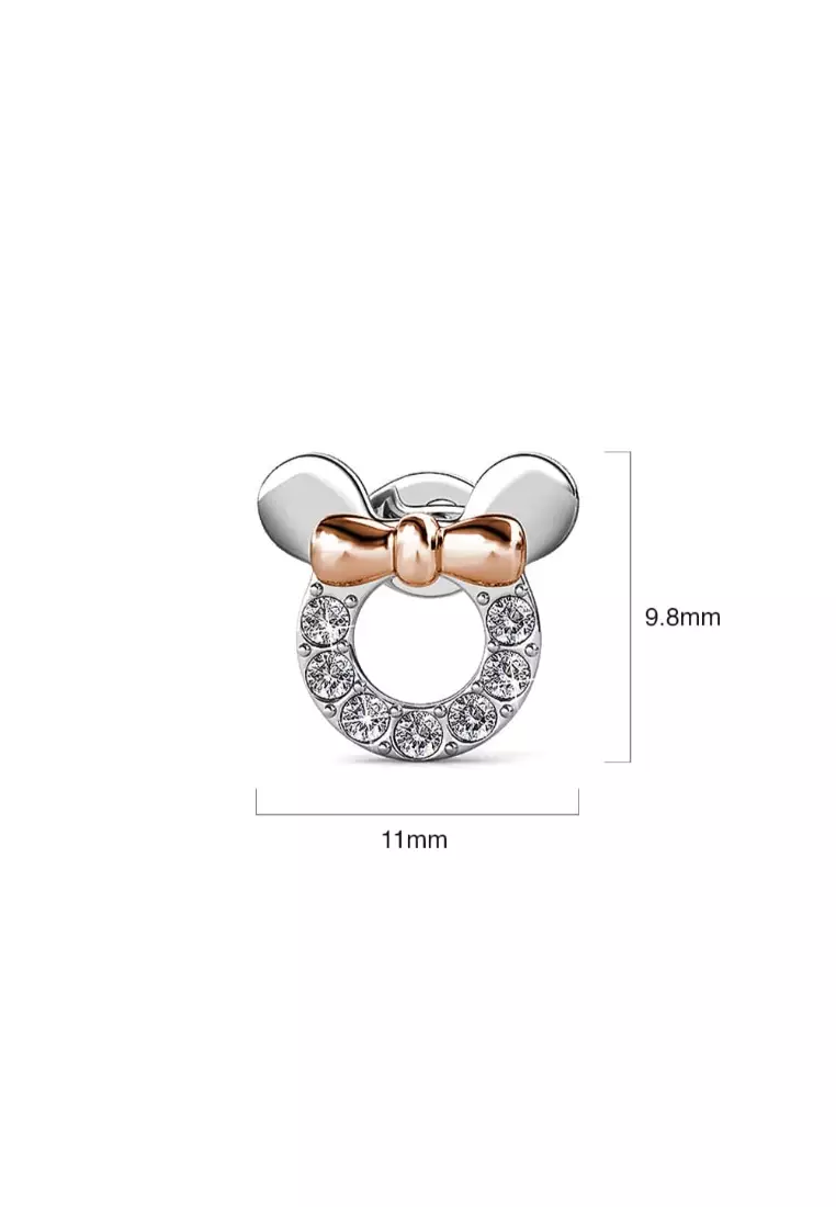 KRYSTAL COUTURE Minnie Mouse Earrings Embellished with SWAROVSKI® crystals-Dual Tone/Clear