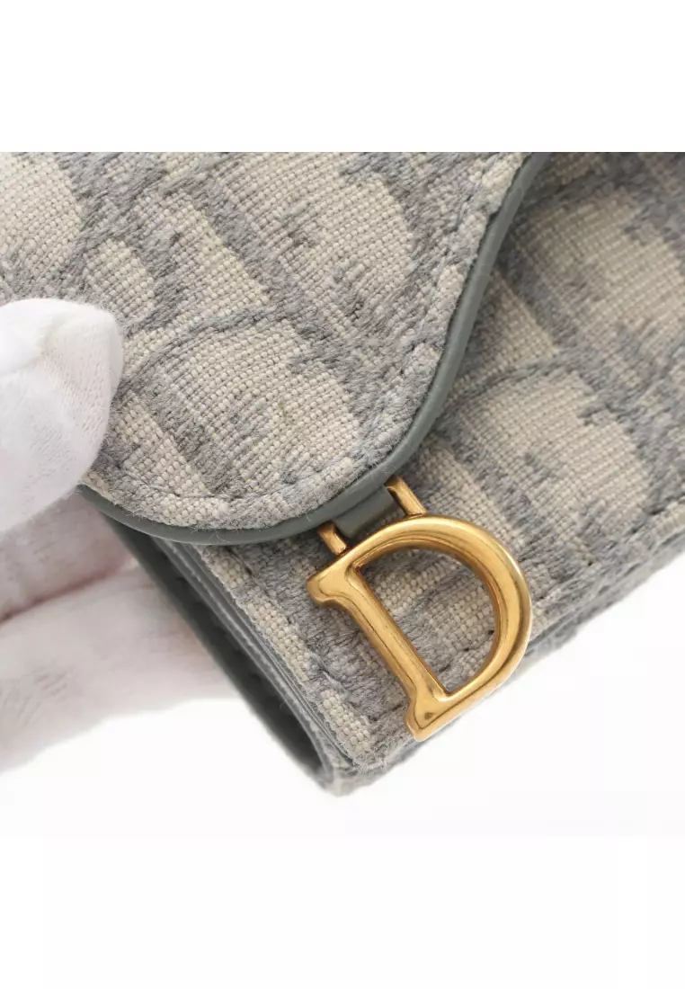 Dior - Compact Wallet Beige and Black Dior Oblique Jacquard - Men