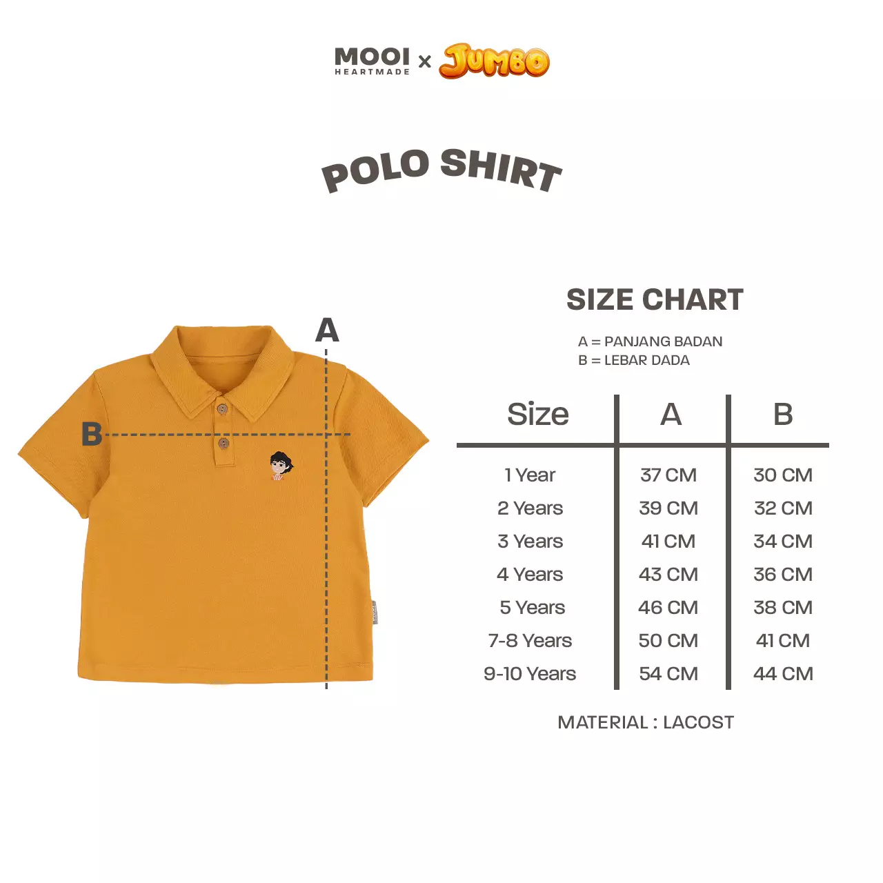 Mooi x Jumbo Kemeja Anak Laki-Laki Polo Shirt - Grey