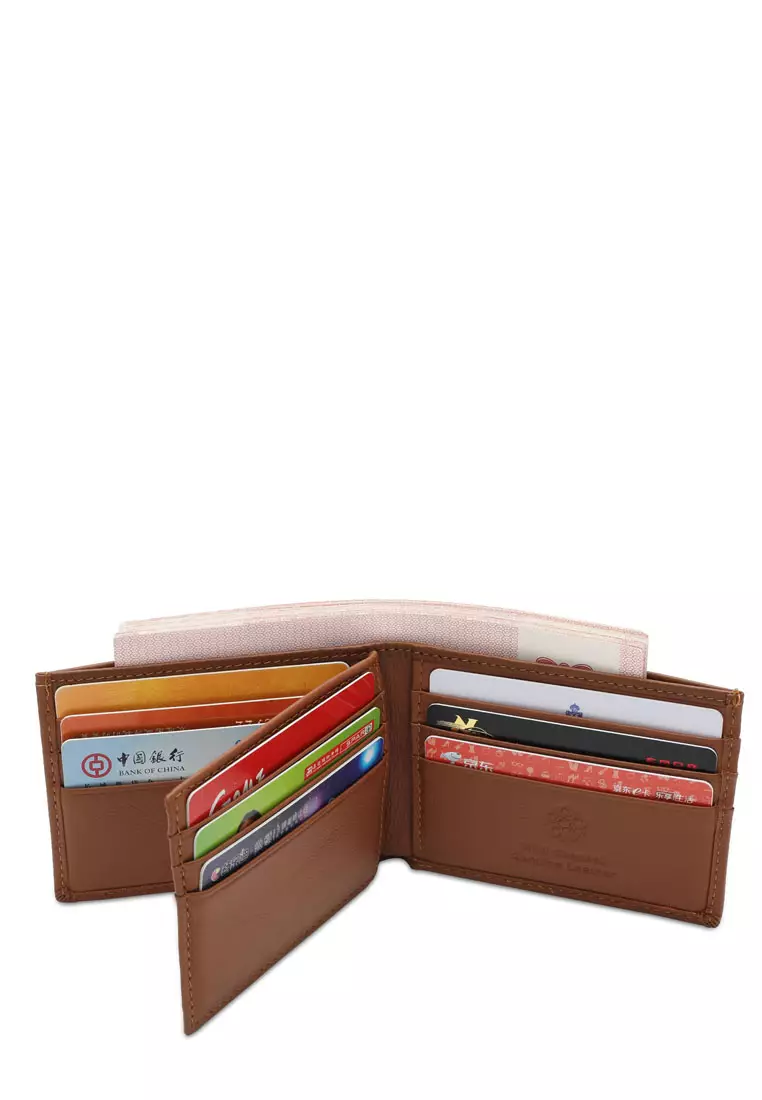 Men's Genuine Leather RFID Blocking Bi Fold Wallet