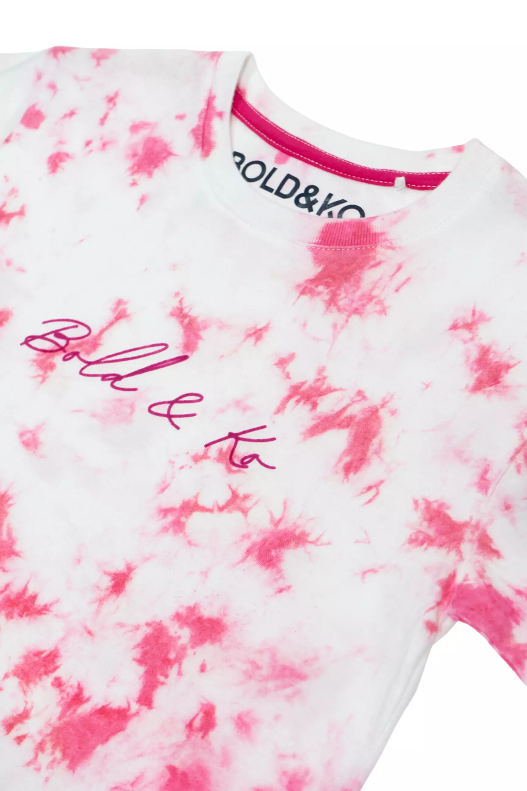 BOLD & KO Tie Dye Kids T-Shirt Pink | Kaos Anak | Baju Anak | Atasan Anak | Baju Anak laki-laki | Baju Anak perempuan  | Baju Pink