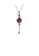 Glamorousky silver 925 Sterling Silver Plated Black Brilliant Temperament Rose Tassel Pendant with Garnet and Necklace 291E4ACC1DCAB1GS_1