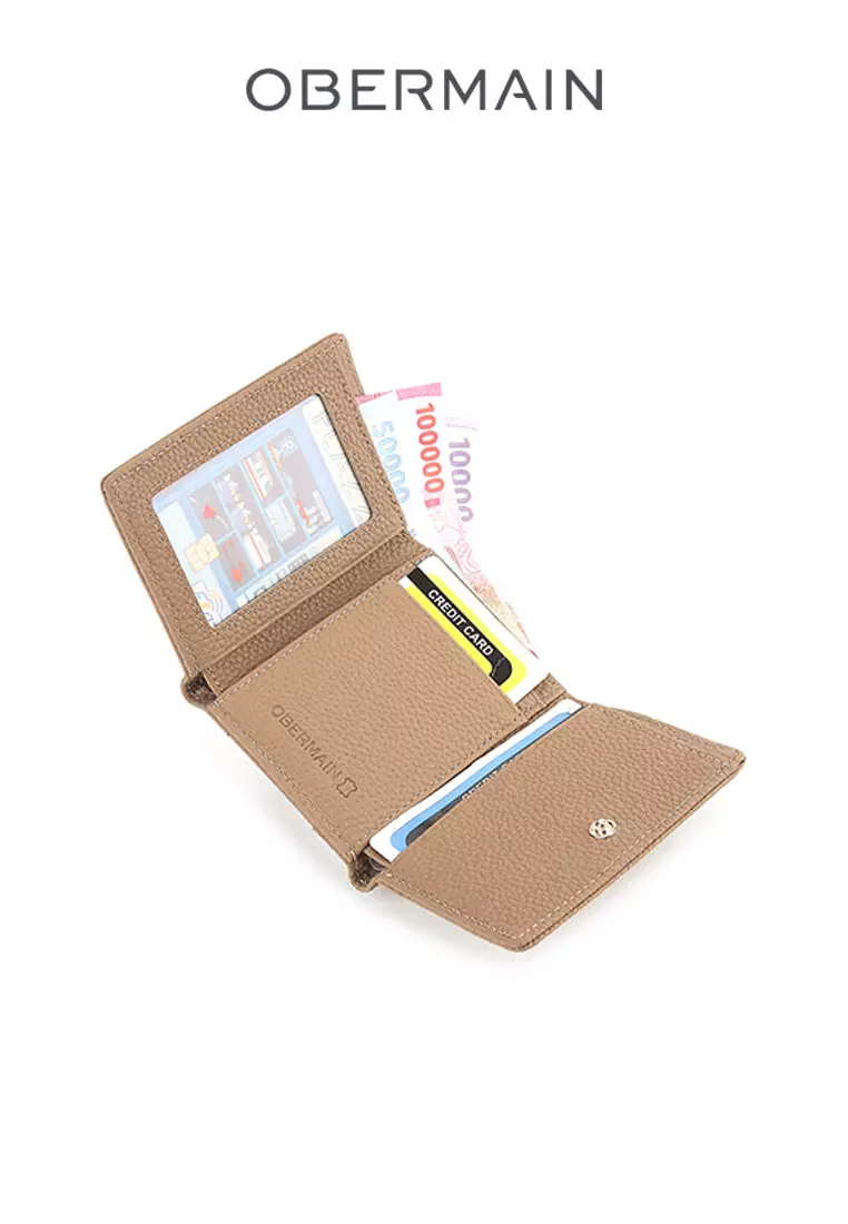 Ladies RFID Short Wallet Genuine Leather Pink