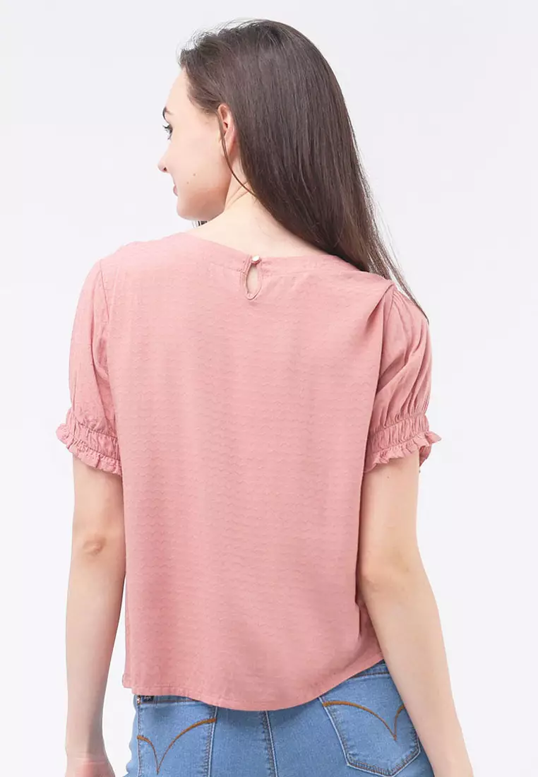 Short Sleeves Roundneck Blouse