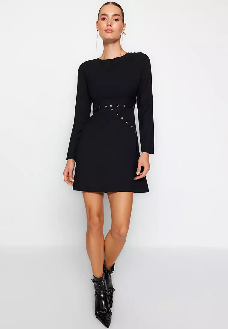 Eyelet With Stud Detailed Fashion Dress main image 0