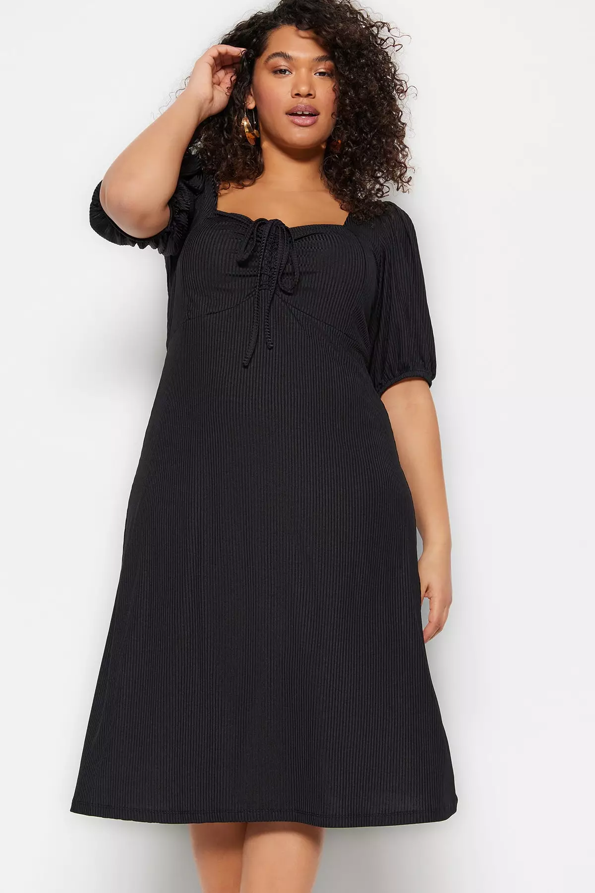 Plus Size Sweetheart Knitted Dress
