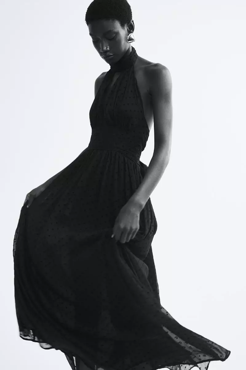 Tie-detail halterneck dress