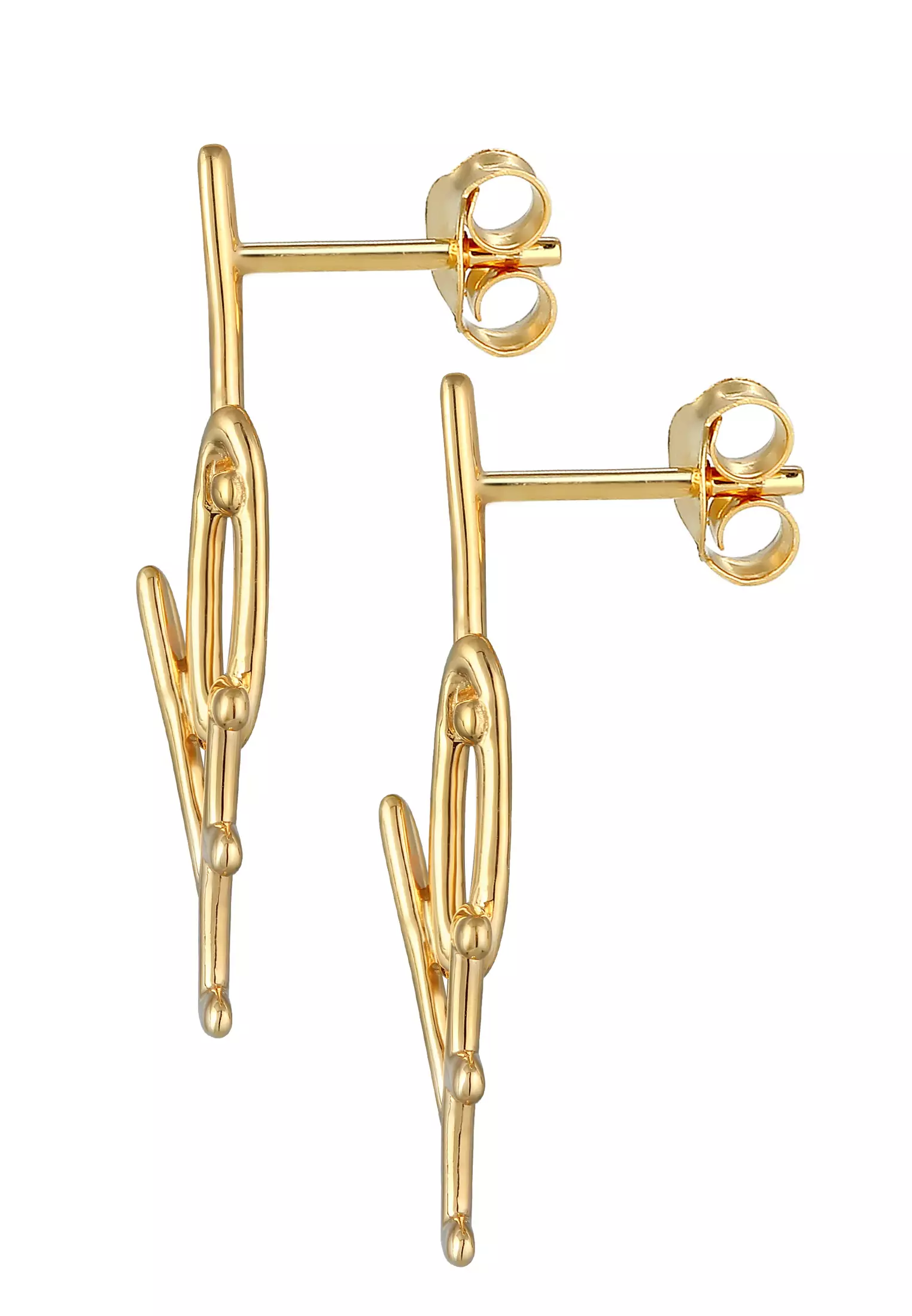 Earrings Stud Love Gold Plated In 925 Sterling Silver