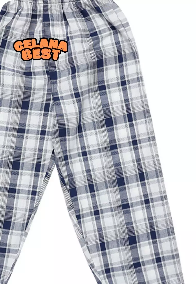 Celana Panjang Katun Best Kotak Biru