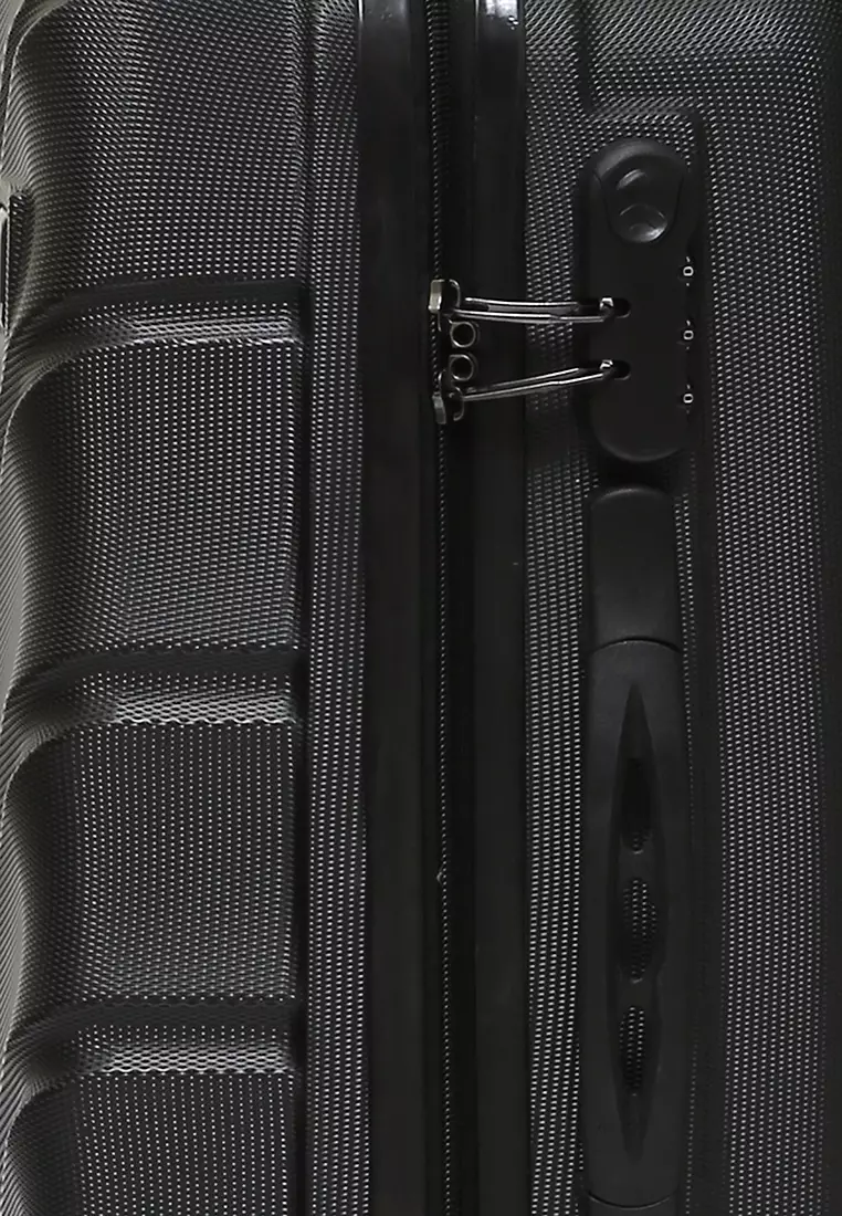 Carlton Koper Cabin Hardcase Unisex Size 20Inch Suitcase Combination Lock Large Compartment Material ABS+PVC Coated ORIGINAL - Black