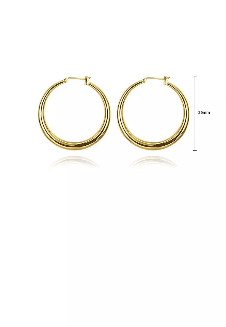 Gold round deals earrings