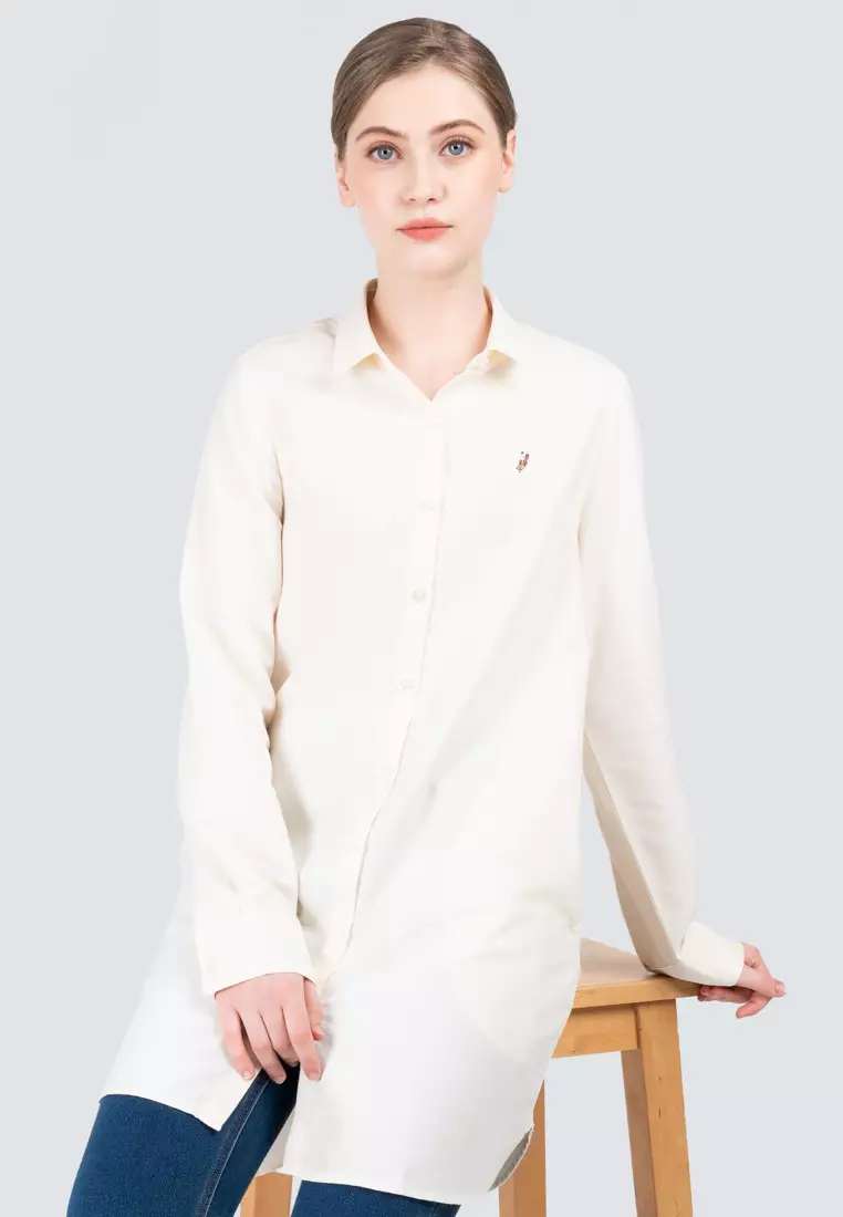 Polo Haus - Women’s Oxford Long Sleeve Shirt Dress WBSDE001