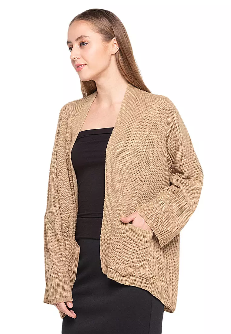 Yoluta Kardigan Oversize Atasan Wanita Long Sleeves Premium Quality - Mocca