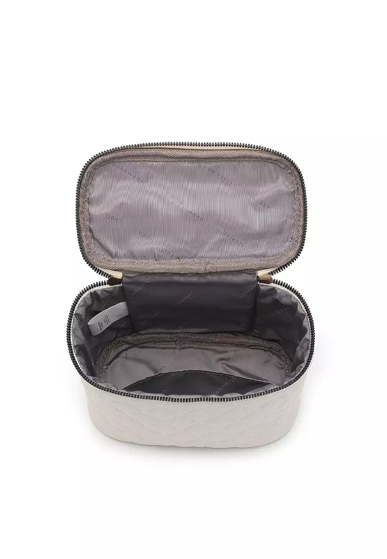 Women's Quilted Top Handle Bag / Sling Bag / Crossbody Bag (Tas Selempang / Tas Tangan) - Krem