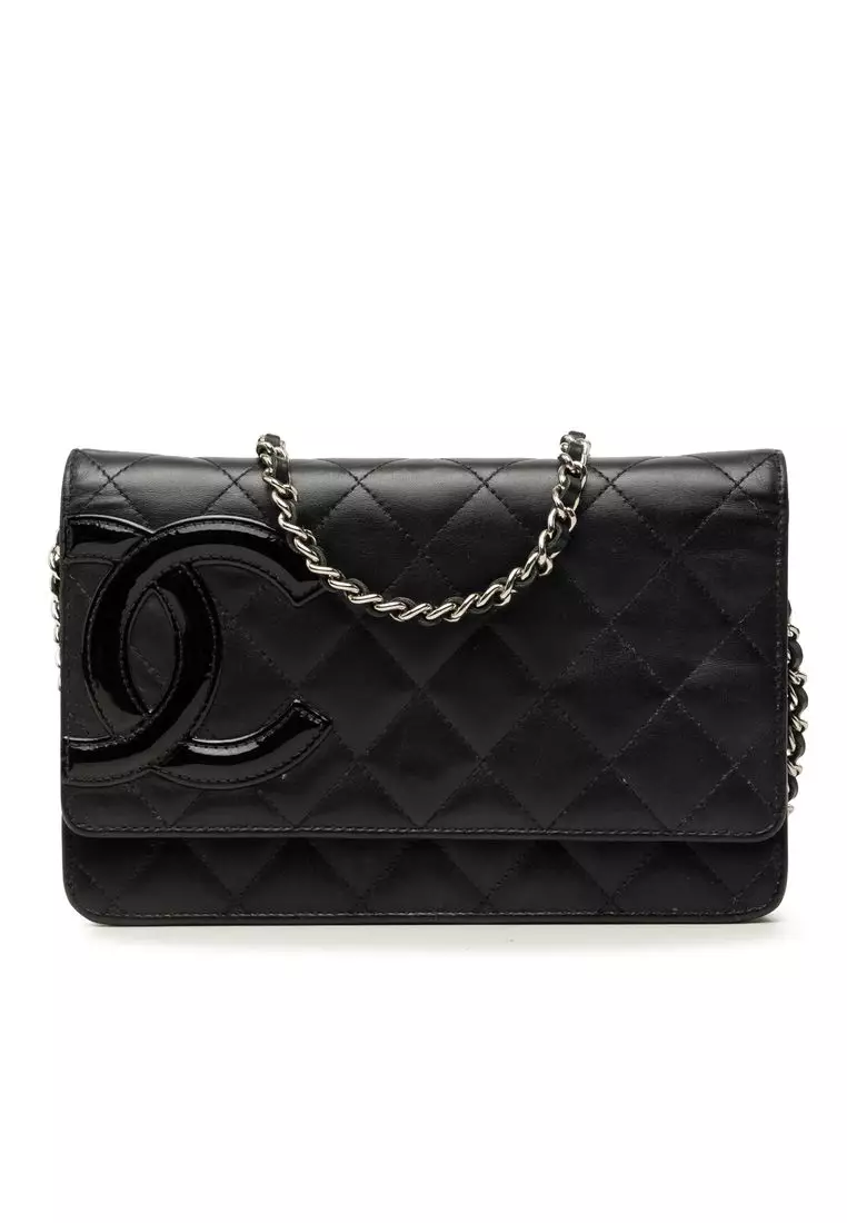 Pre-Loved Chanel Quilted Lambskin Cambon Ligne Wallet On Chain