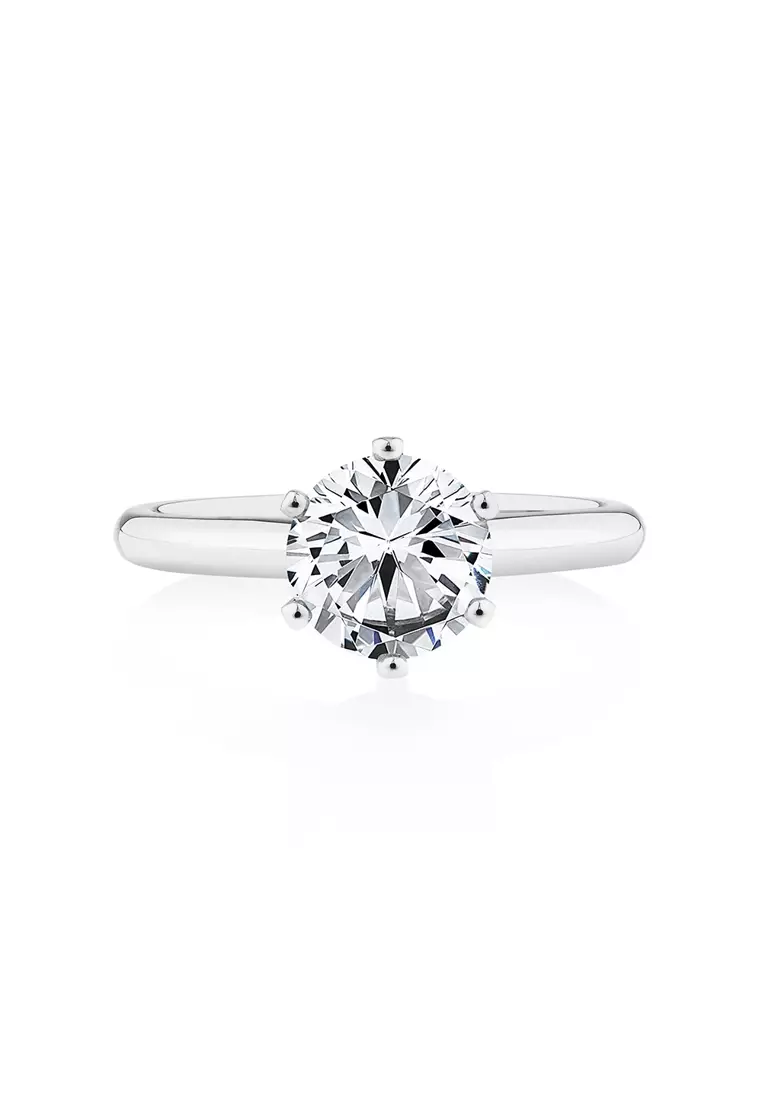 White diamond solitaire on sale ring