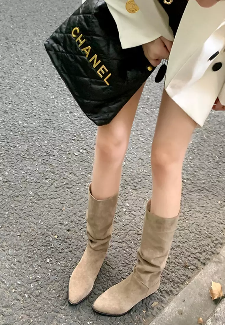 Pointy Suede Fabric Long Boots QZ2894-3