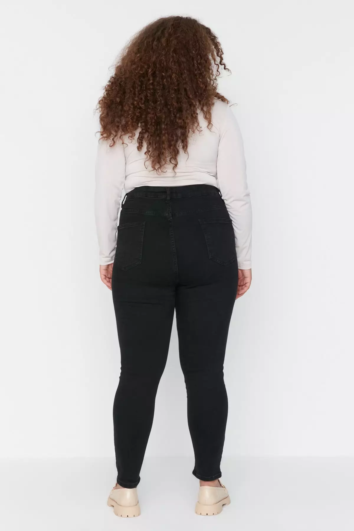 Plus Size High Waist Lycra Skinny Jeans