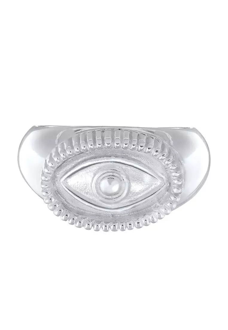 Ring Men Signet Evil Eye Trend Chunky in 925 Sterling Silver