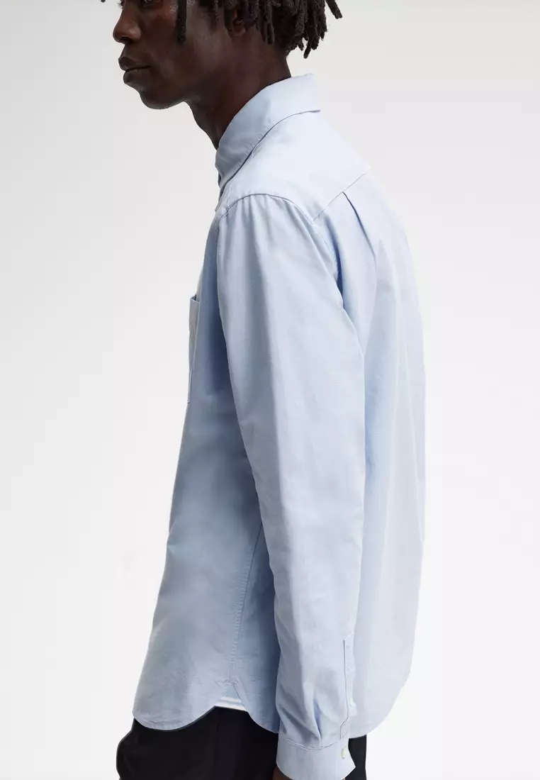 Fred Perry M5516 Oxford Long Sleeve Shirt (Light Smoke)