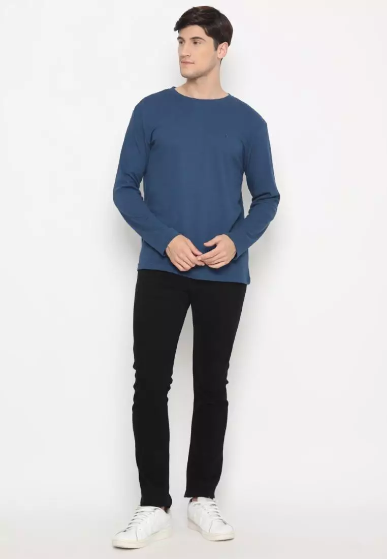 MATSUDA Kaos Lengan Panjang 20S Texture Popcorn Katun Nagato