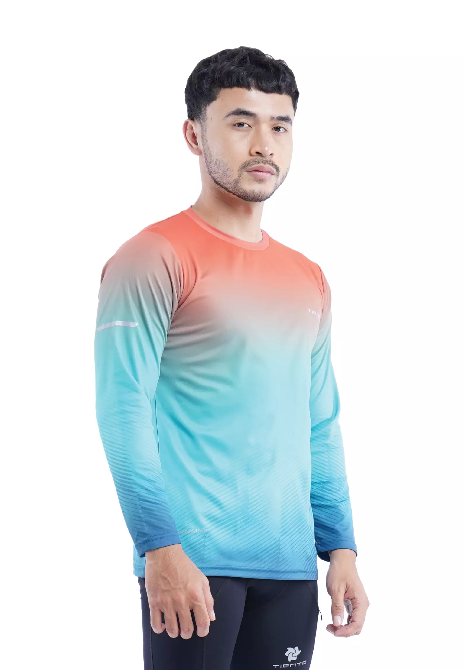 Tiento Jersey Running Anti UV Baju Olahraga Lari Pria Lengan Panjang Kaos Dryfit Long Sleeve Men Xceleration