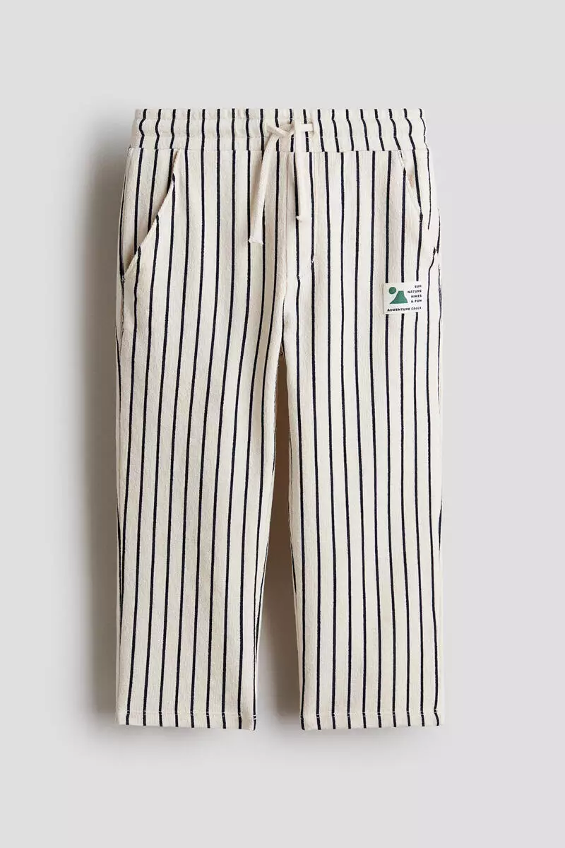 Textured jersey drawstring trousers