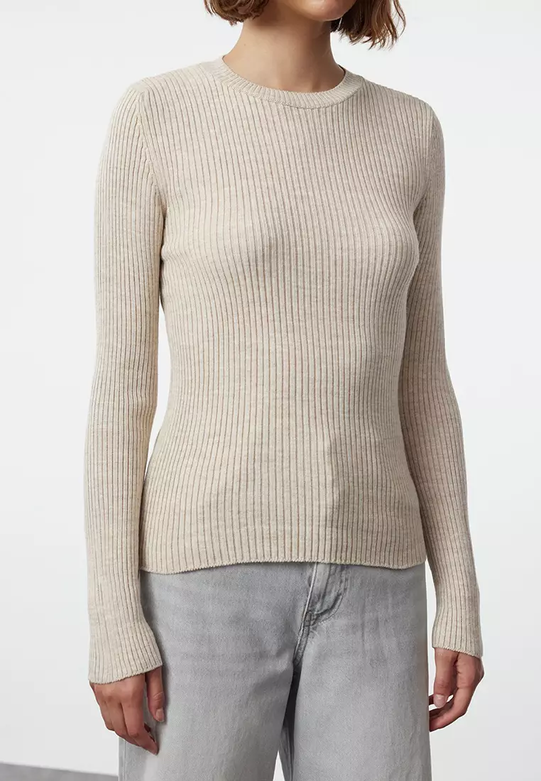 Anthracite-Beige Double Pack Knitwear Sweater TWOAW22KZ1766