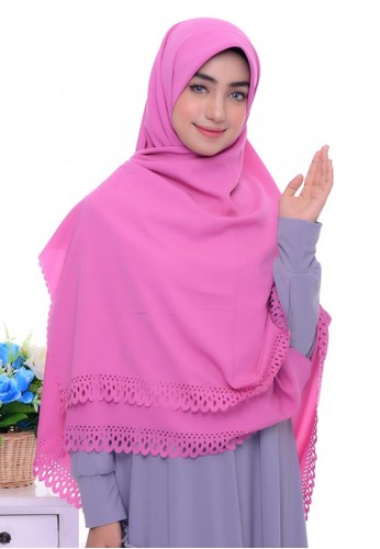 First Hijab pink Kamila Square Hijab In Pink A0655AA500503FGS_1