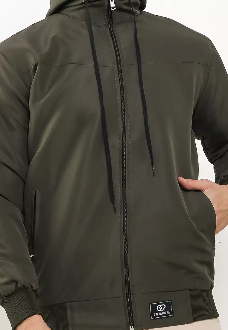 GRAHANGGRA Jaket Taslan Hoodie - Army Green
