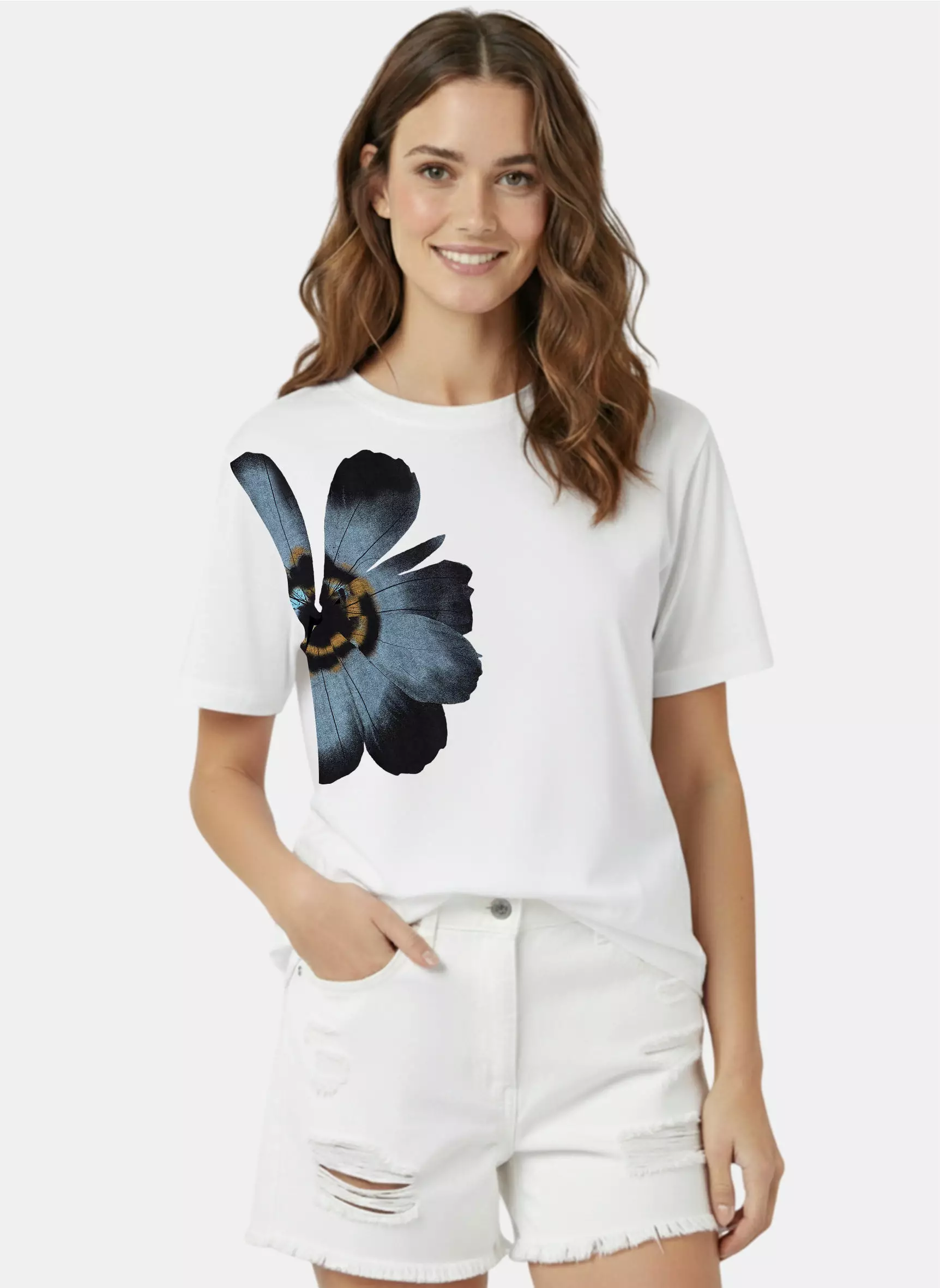 TONIQUE Kaos Wanita 24S Katun Combed Grafis Reguler Fit Putih Tshirt POISE Cotton Combed 24S Graphic Tshirt Regular Fit White Tshirt