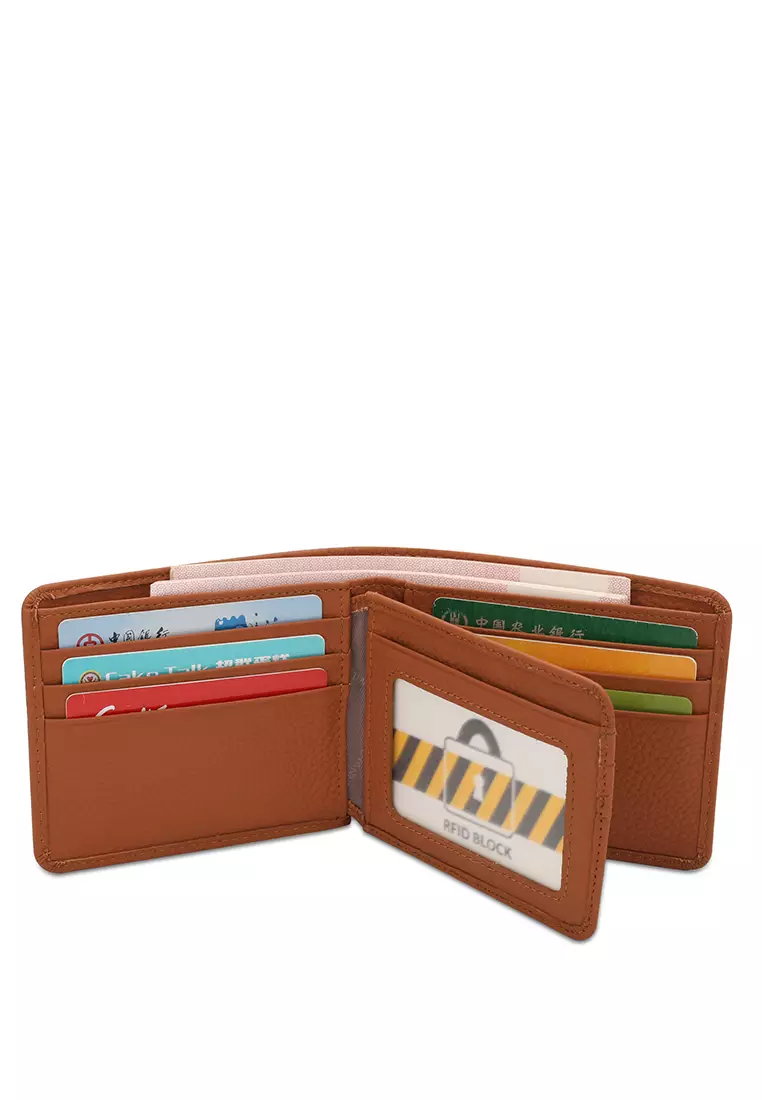 Men's Genuine Leather RFID Blocking Bi Fold Wallet