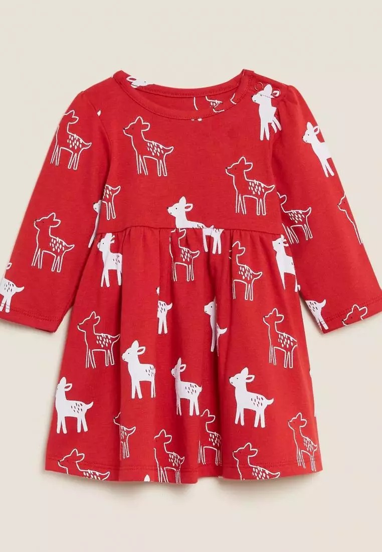 Pure Cotton Deer Print Dress