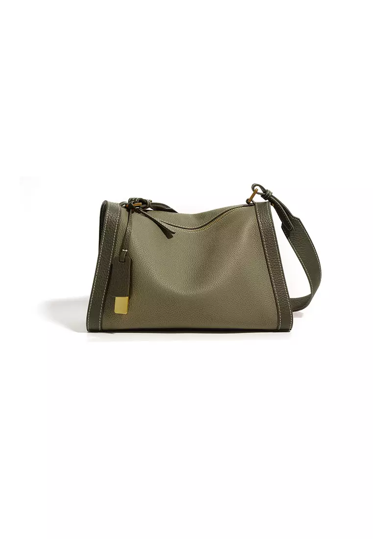 Women's Leather Color Contrast Crossbody Bag